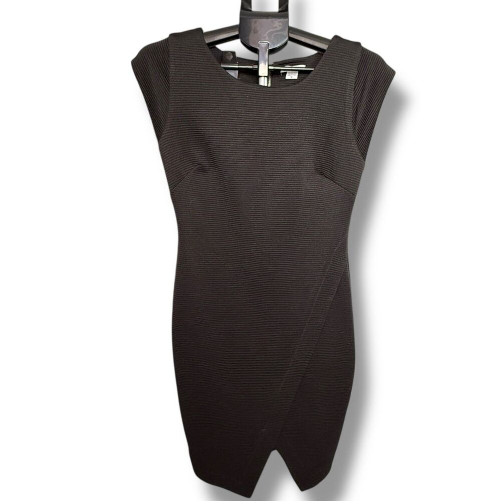 Bar III Black Ribbed Knit Dress w/ Back Zip – Women’s Size M - EUC